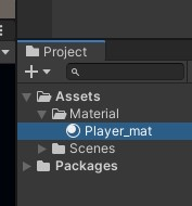 Material folder containing one Player_mat